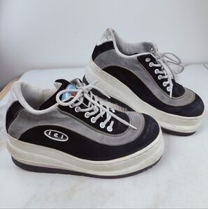 VTG 90s l.e.i. Women's Casper Suede Leather Platform Sneakers, Sz 8